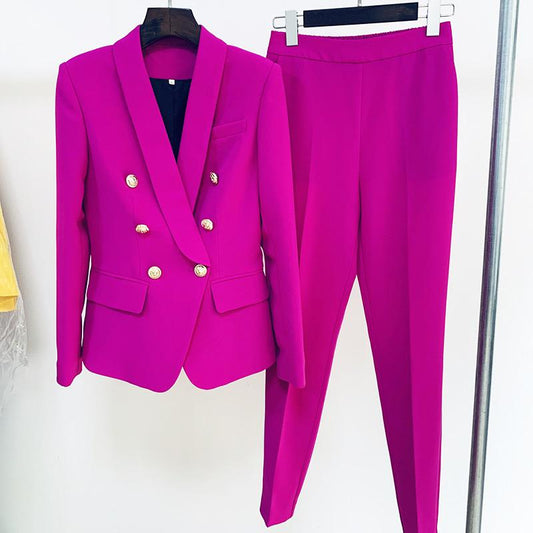 Fuchsia Chic Suit / Modern Feminine Suit Set