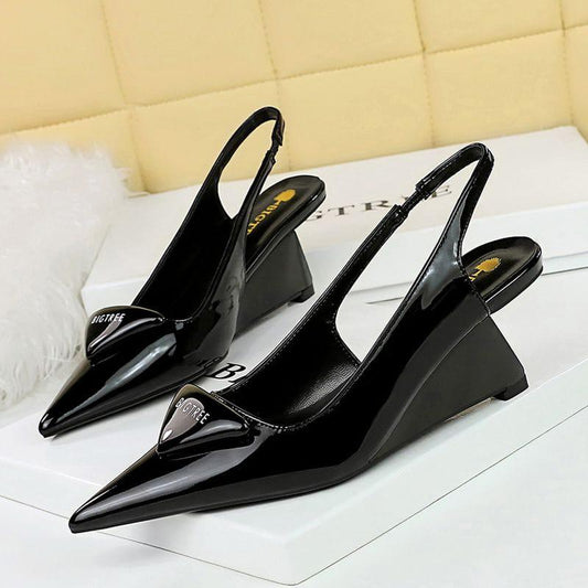 Sculptural Heel Slingbacks